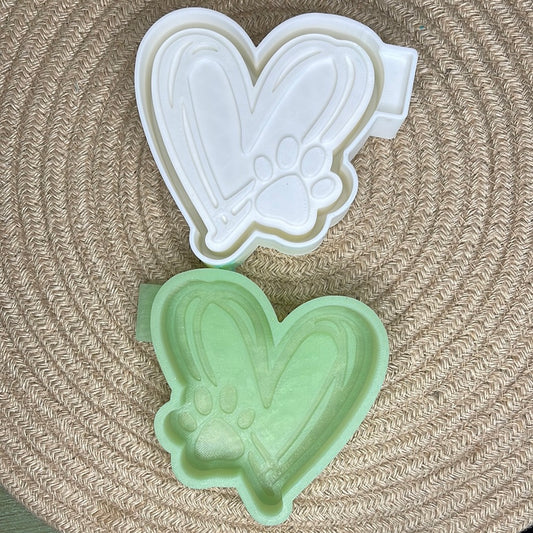 Hearts with Paw Silicone Freshie Mold