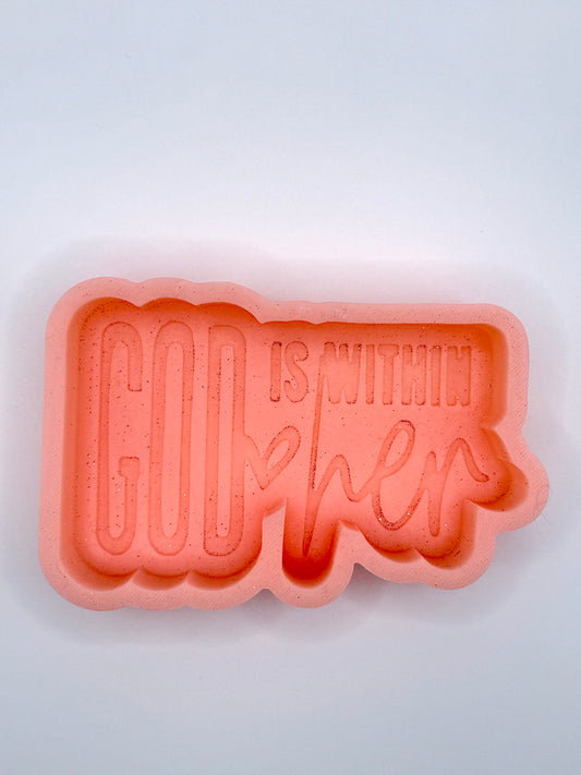 God is Within Her Freshie Mold | Silicone Freshie Mold