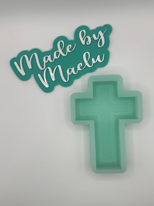 Outlined Cross Freshie Mold | Silicone Freshie Mold