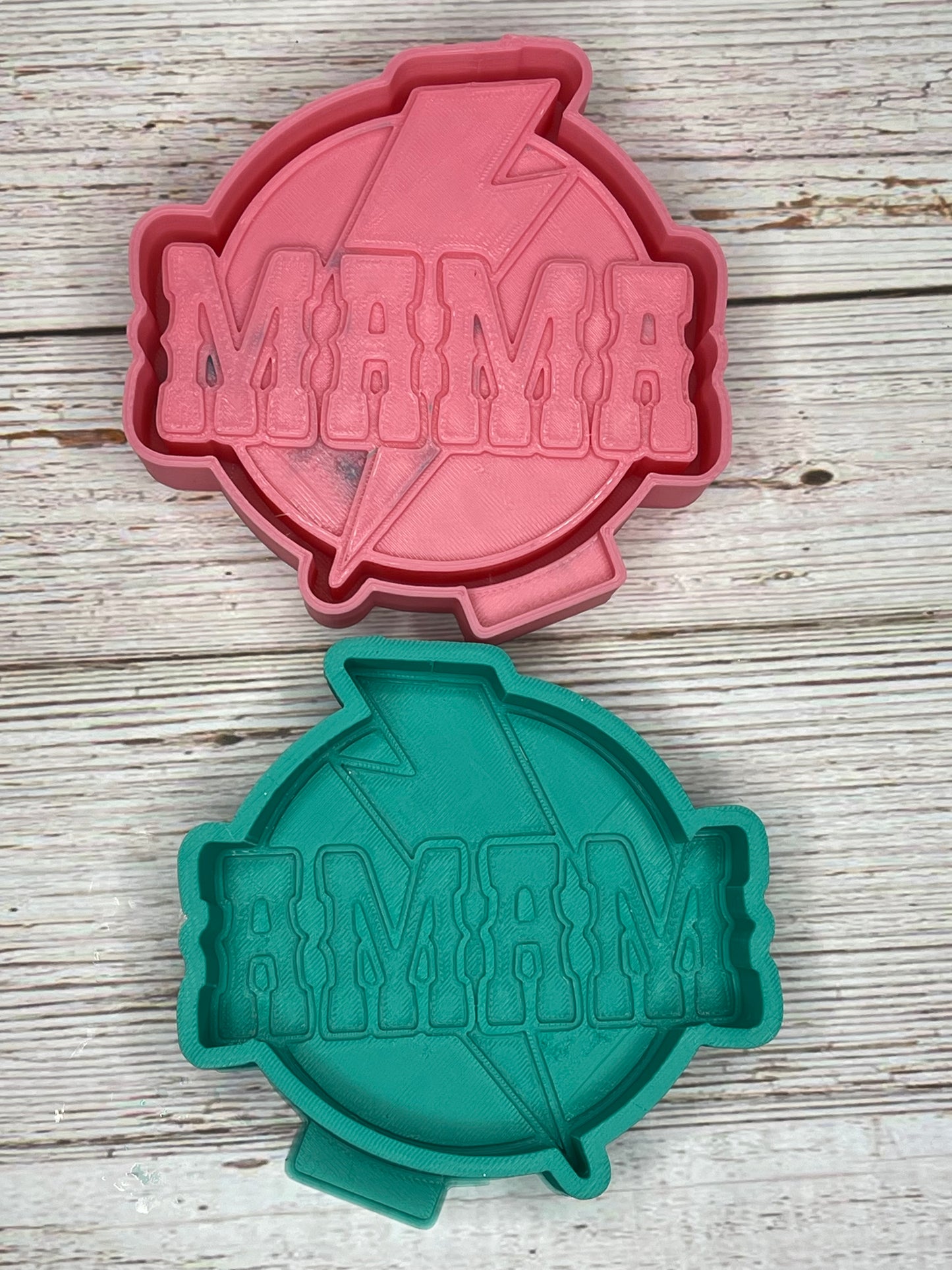 Mama Lightening Bolt (Round) | silicone freshie mold