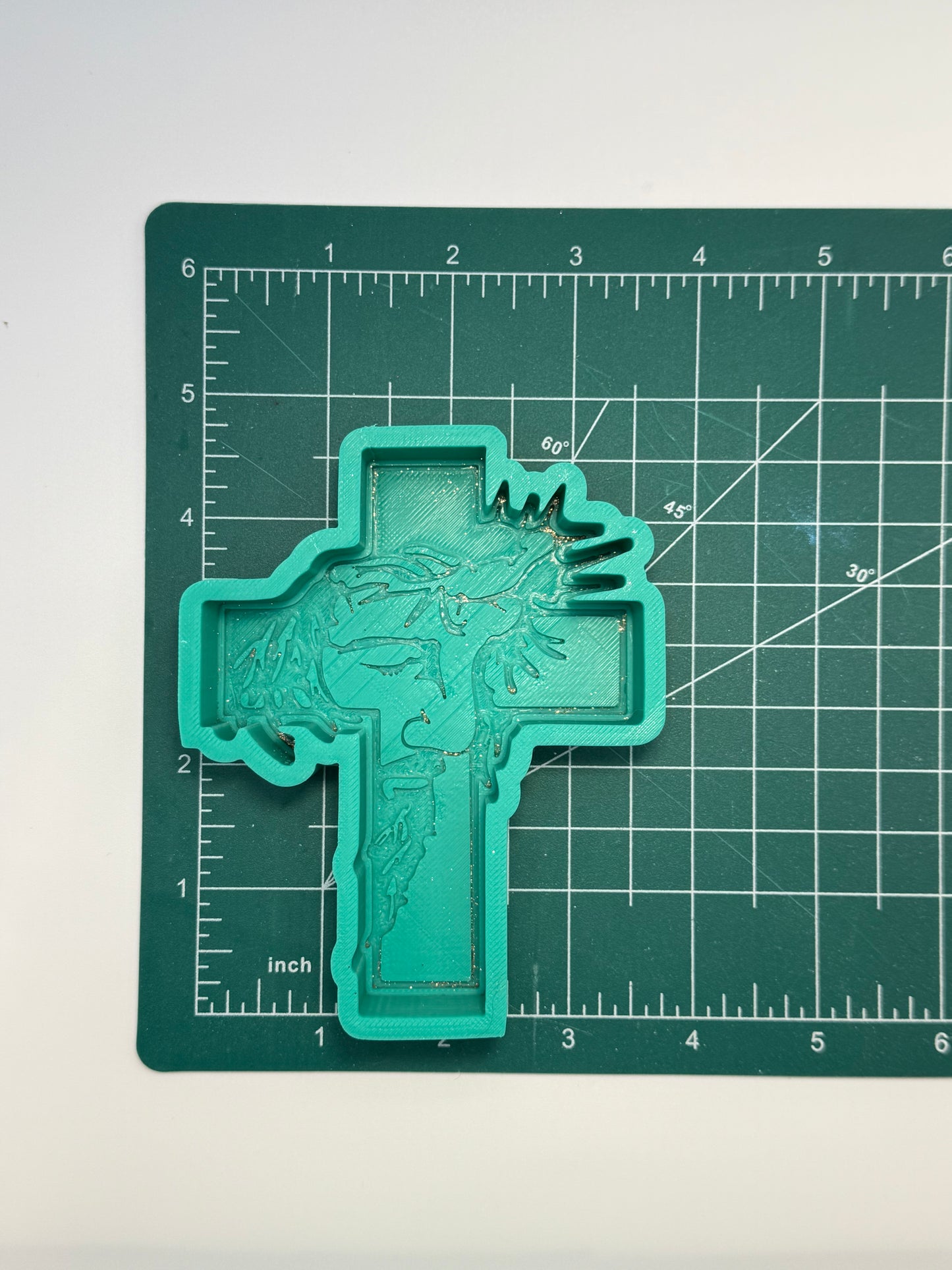Cross with Jesus Face Freshie Mold | Silicone Freshie Mold