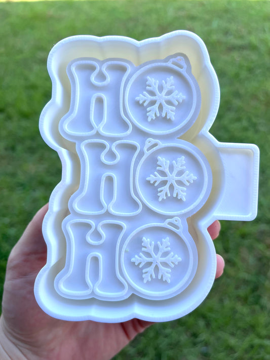 Ho Ho Ho Snowflakes Freshie Mold | silicone freshie mold