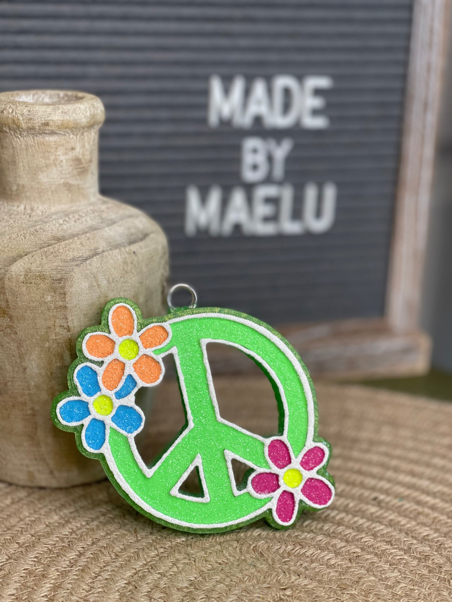 Peace Sign with Flowers Freshie Mold | Silicone Freshie Mold