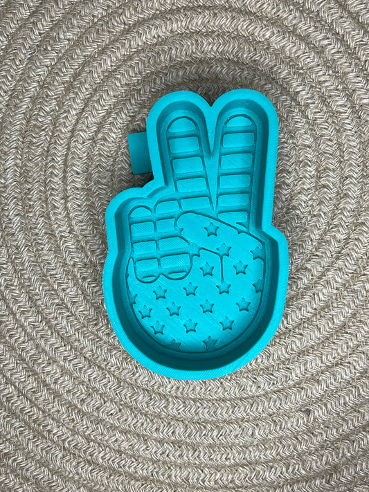 Flag Peace Hand Freshie Mold | Silicone Freshie Mold