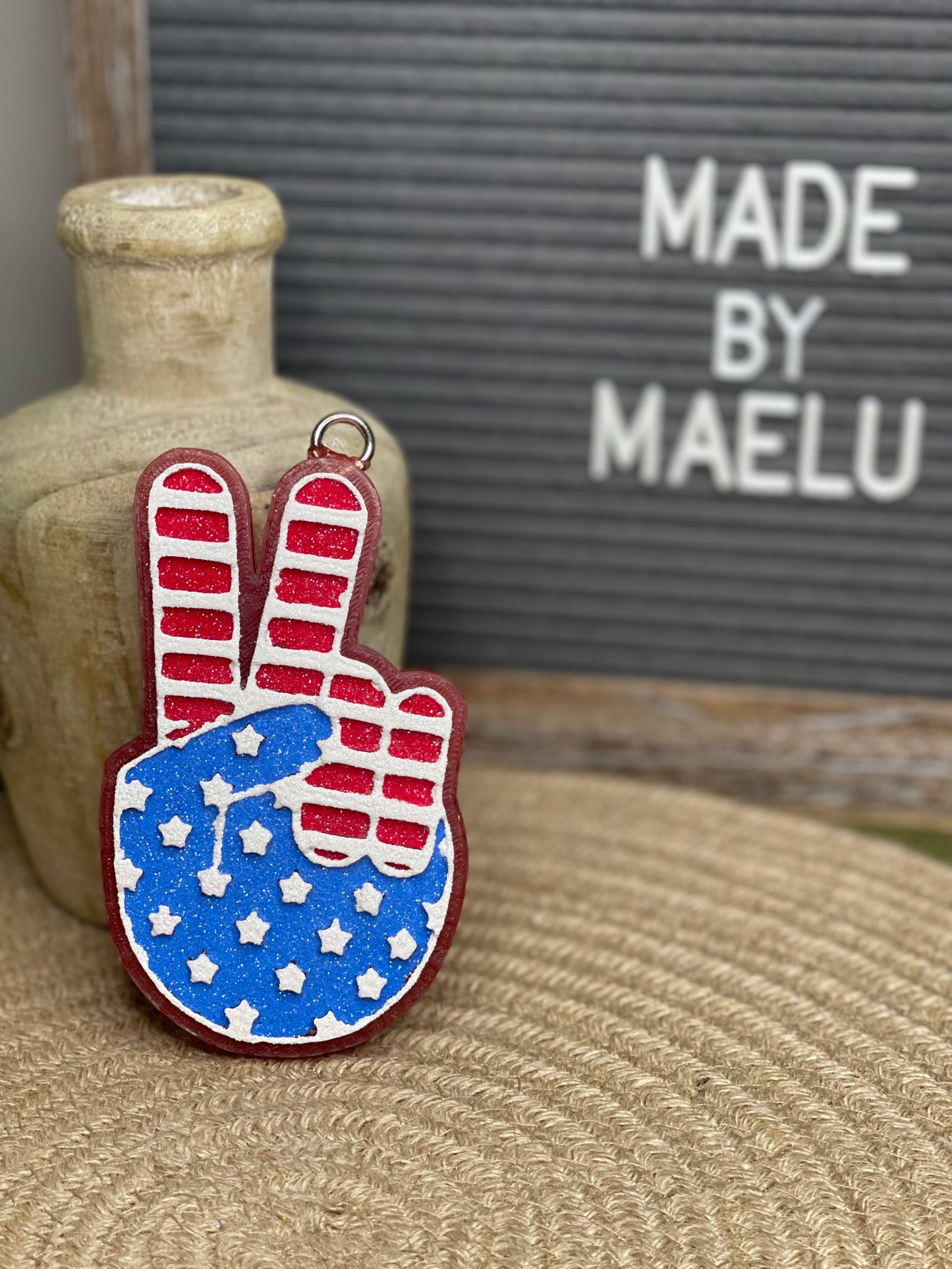 Flag Peace Hand Freshie Mold | Silicone Freshie Mold