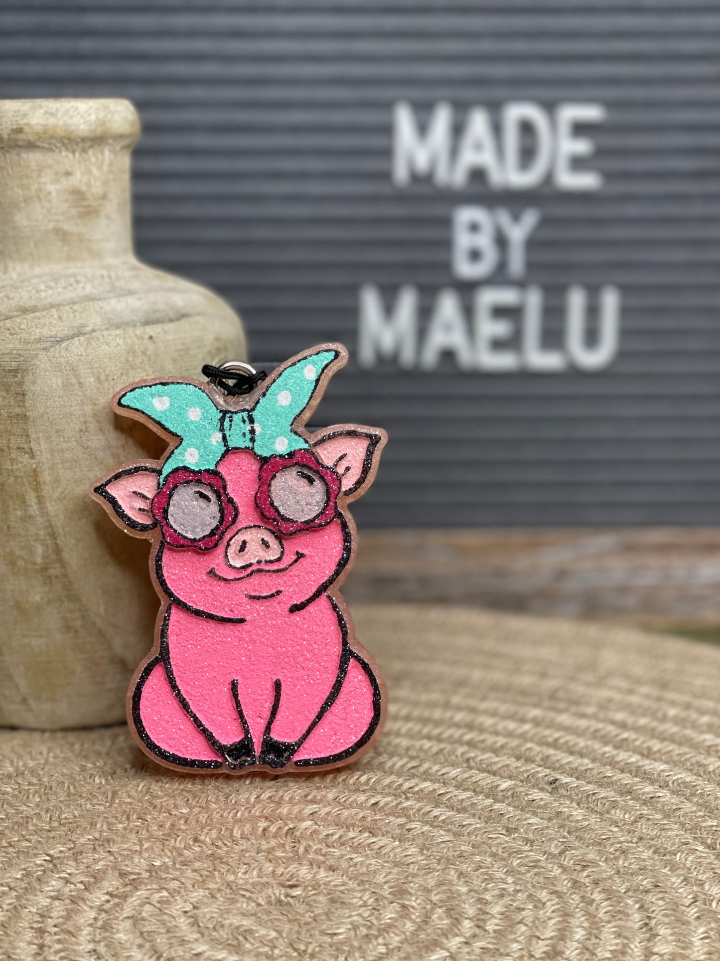 Pig with Sunglasses Freshie Mold | Silicone Freshie Mold