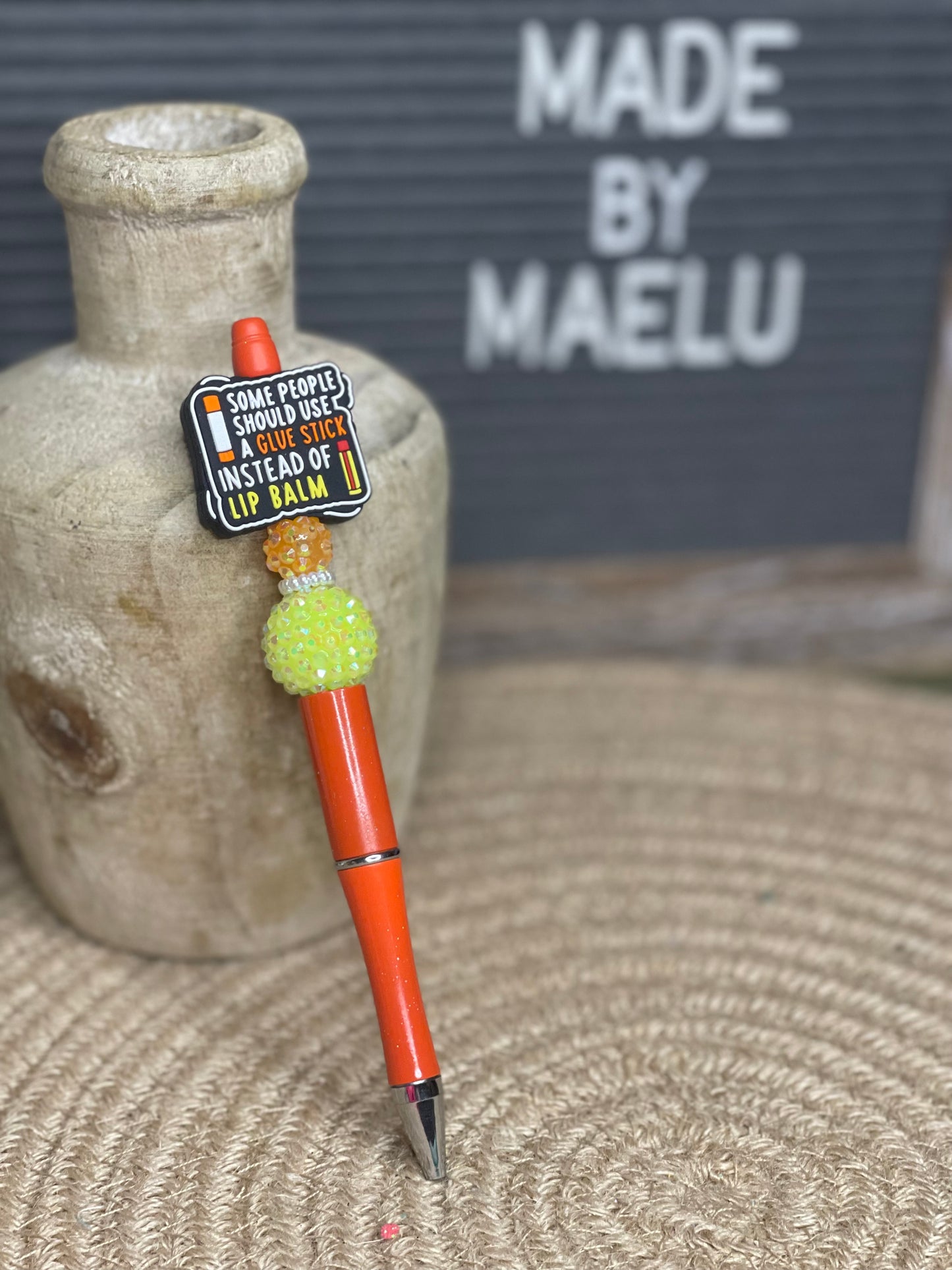 Glue Stick Lip Balm Beaded Pen