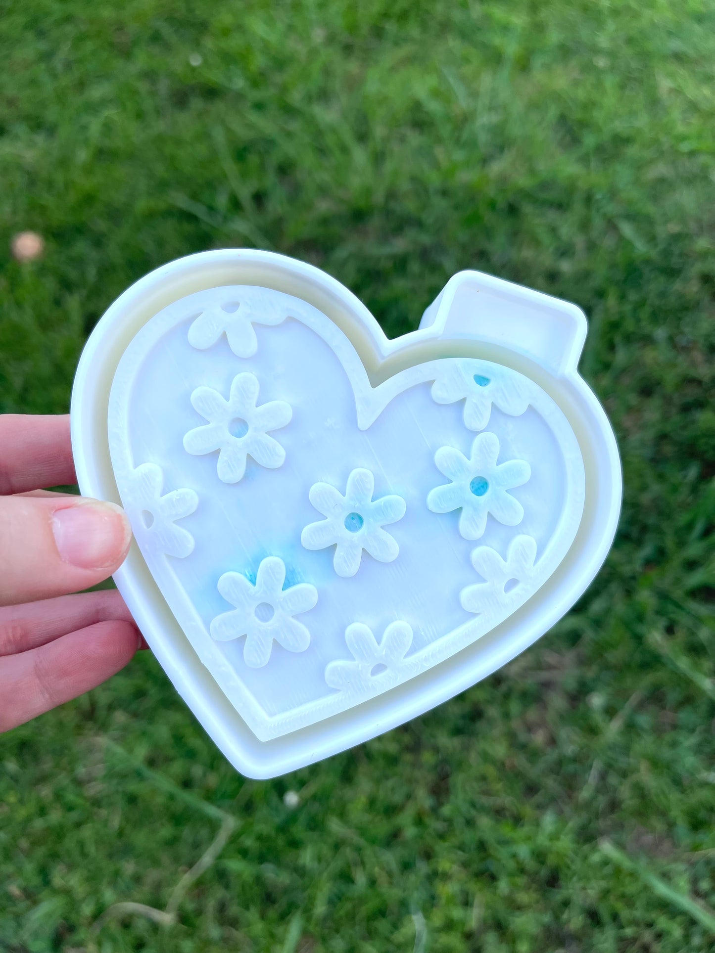 Heart with Flowers Freshie Mold | Silicone Freshie Mold