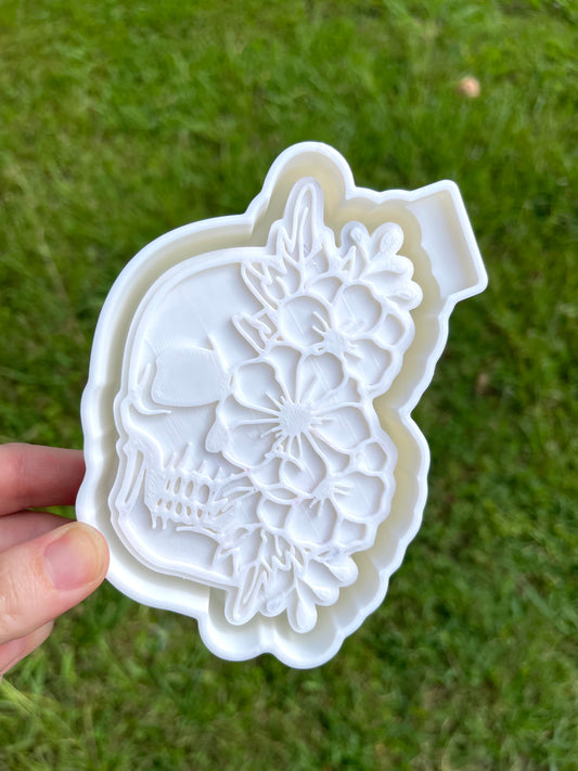 Floral Skull Mold | Silicone Freshie Mold