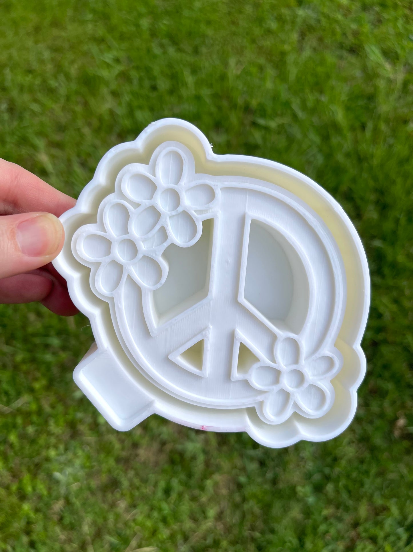 Peace Sign with Flowers Freshie Mold | Silicone Freshie Mold