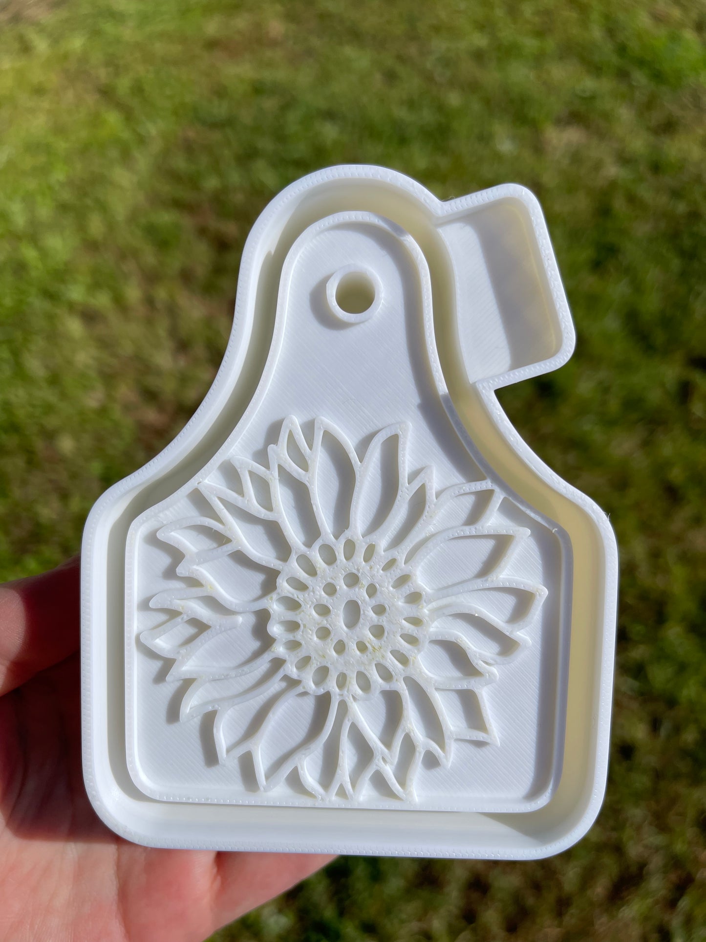 Sunflower Cow Tag Freshie Mold | Silicone Freshie Mold